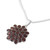 Hand Made Sterling Silver Garnet Pendant Necklace India 'Red Sunflower'