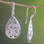 Hand Made Sterling Silver Dangle Earrings Leaf Indonesia 'Bamboo Canopy'