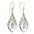 Sterling Silver Blue Topaz Dangle Earrings Indonesia 'Blue Teardrops'