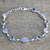 Blue Topaz and Rainbow Moonstone Gemstone Station Bracelet 'Misty Sky'