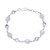 Handmade Amethyst Rainbow Moonstone Link Bracelet from India 'Misty Lilac'