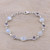 Handmade Amethyst Rainbow Moonstone Link Bracelet from India 'Misty Lilac'