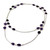 Amethyst Sterling Silver Long Necklace Handmade in India 'Violet Princess'