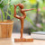 Handmade Dandayamana Pose Yoga Statuette Brown  Suar Wood 'Dandayamana Pose'