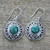 Sterling Silver Malachite Dangle Earrings from India 'Graceful Green'