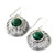 Sterling Silver Malachite Dangle Earrings from India 'Graceful Green'