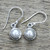 Sterling Silver Cultured Pearl Dangle Earrings from India 'Purest Love'