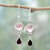 Garnet and Chalcedony Dangle Earrings from India 'Crimson Droplets'