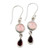 Garnet and Chalcedony Dangle Earrings from India 'Crimson Droplets'