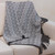 Alpaca Acrylic Blend Throw Blanket in Gunmetal and Eggshell 'Gunmetal Diamonds'