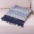 Alpaca Acrylic Blanket Fringe Prussian Blue Eggshell Peru 'Prussian Blue Destiny'