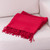 Crimson Alpaca and Acrylic Blend Throw Blanket with Fringe 'Puno Traditions in Crimson'