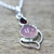 Garnet Chalcedony Sterling Silver Pendant Necklace India 'Pink Crest'