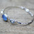 Sterling Silver Blue Topaz Chalcedony Pendant Bracelet India 'Shining Blue'