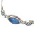 Sterling Silver Blue Topaz Chalcedony Pendant Bracelet India 'Shining Blue'