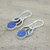 Sterling Silver Blue Topaz Chalcedony Dangle Earrings India 'Blue Fog'