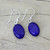 Sterling Silver Lapis Lazuli Dangle Earrings from India 'Oval Seas'