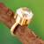 Gold Plated Quartz Single Stone Ring from Peru 'Clearly Golden'