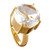 Gold Plated Quartz Single Stone Ring from Peru 'Clearly Golden'