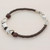 999 Silver Brown Pendant Wristband Bracelet from Guatemala 'Silver Love in Brown'