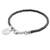 Fine Silver Brown Leather Charm Wristband Bracelet Guatemala 'Walk of Life in Brown'