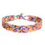 Multicolored Glass Beaded Wristband Bracelet from Guatemala 'Multicolored Happiness'