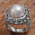 Cultured Mabe Pearl Sterling Silver Cocktail Ring 'Romantic Moonlight'