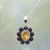 Citrine Lapiz Lazuli Sterling Silver Necklace NOVICA India 'Sunny Blue'