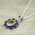 Citrine Lapiz Lazuli Sterling Silver Necklace NOVICA India 'Sunny Blue'