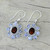 Rainbow Moonstone Garnet Sterling Silver Dangle Earrings 'Pure Radiance'