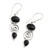 Hand Made Onyx Sterling Silver Dangle Earrings from India 'Romantic Journey'