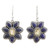 Lapis Lazuli Citrine Floral Dangle Earrings from India 'Geranium Blossoms'