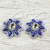 Lapis Lazuli Citrine Floral Dangle Earrings from India 'Geranium Blossoms'