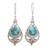 Citrine Composite Turquoise Dangle Earrings from India 'Azure Heaven'