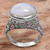 Rainbow Moonstone Single Stone Ring from Indonesia 'Bali Eye'