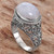 Rainbow Moonstone Single Stone Ring from Indonesia 'Bali Eye'