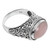 Sterling Silver Rose Quartz Single Stone Ring from Indonesia 'Bali Eye in Pink'