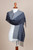 Hand Woven Baby Alpaca Silk Blend Grey Scarf from Peru 'Soft Texture in Grey'