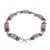 Pink Opal and Sterling Silver Link Bracelet from Peru 'Seven Roses'