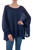 Soft Knit Bohemian Style Navy Blue Drape Sweater from Peru 'Ocean Breeze'