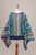 Bohemian Knit Sweater from Peru in Turquoise Stripes 'Lima Dance'