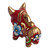 Hand Painted Red Ceramic Bull Sculpture Floral from Peru 'Little Red Pucara Bull'