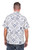 Men's Blue  White Short Sleeve Cotton Batik Button Shirt 'Island Batik'