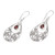 Garnet and Sterling Silver Dangle Earrings from Indonesia 'Bali Crest'