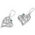 Sterling Silver and Reconstituted Turquoise Dangle Earrings 'Leaf Heart'