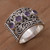 Amethyst and Sterling Silver Multi-Stone Ring from Bali 'Lucky Four'