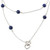 Lapis Lazuli and Sterling Silver Long Necklace with Hearts 'Blue Planet Love'