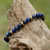 Lapis Lazuli and Brass Beaded Bracelet from Thailand 'Beautiful Thai in Blue'