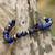 Lapis Lazuli and Brass Beaded Bracelet from Thailand 'Beautiful Thai in Blue'