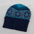 100 Alpaca Knit Hat in Teal and Seafoam from Peru 'Andean Snow'